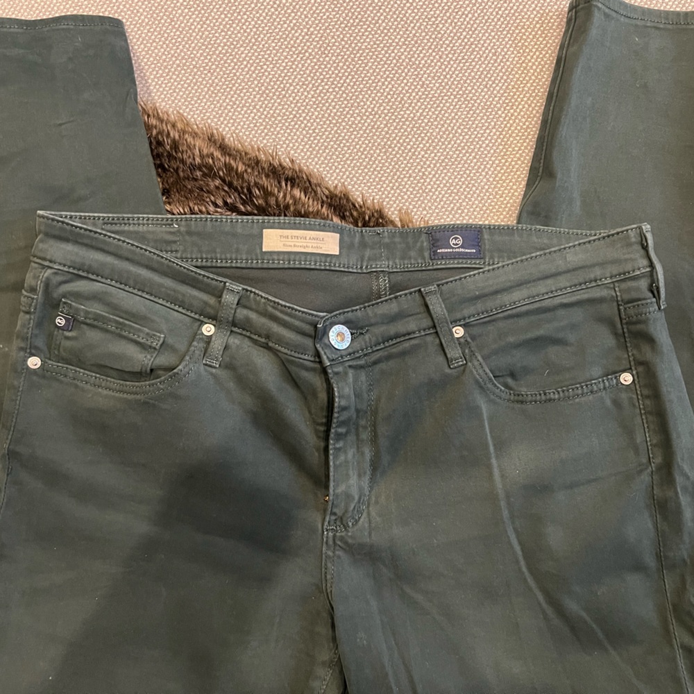 AG Green jeans. The Stevie Ankle